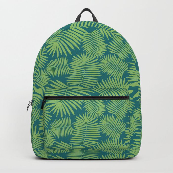 Palm Leaves Delight | turquoise & green | Backpack