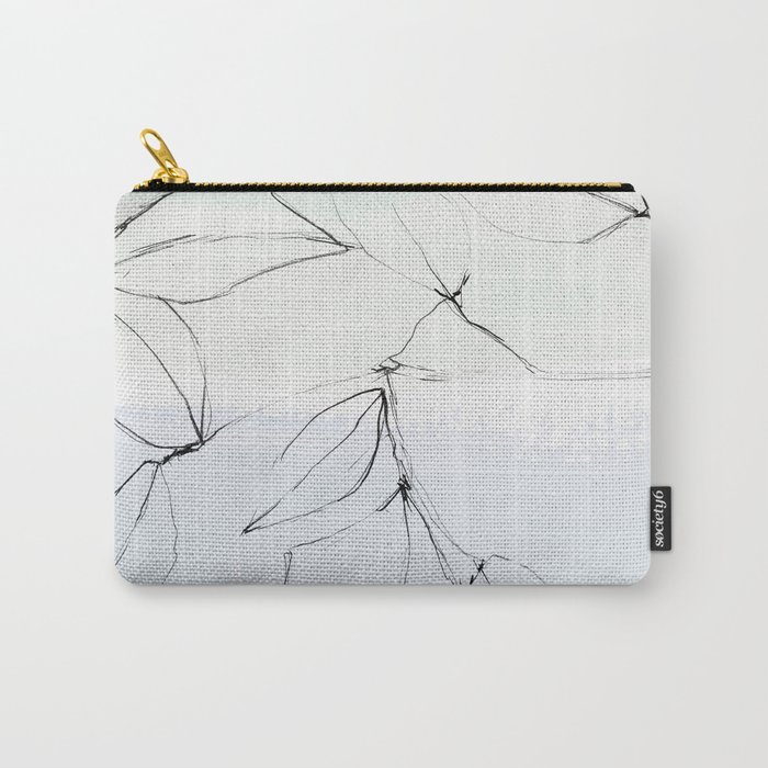 leaves on pastel blue & mint Carry-All Pouch