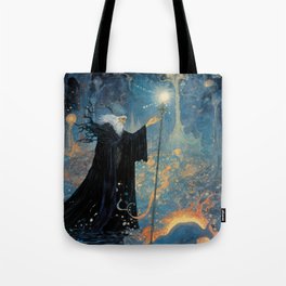 Wizard with Water and Fire Tote Bag