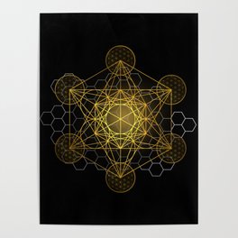 Sacred Geometry Metatrons Cube  Poster