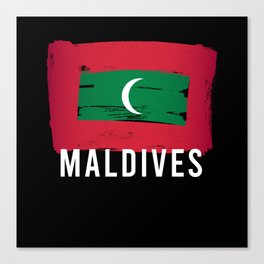 Maldives Flag Maldives Vacation Surfers Canvas Print