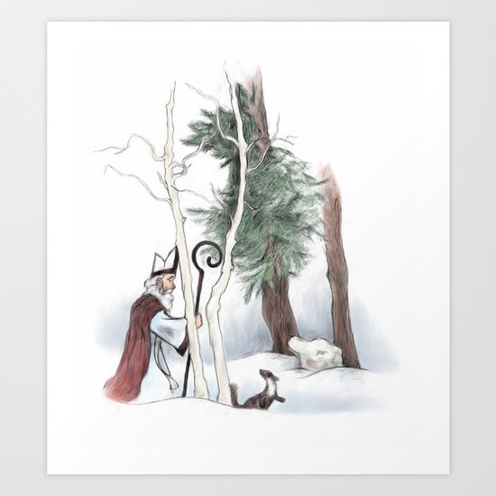 St Nicholas and the Pine Marten Art Print