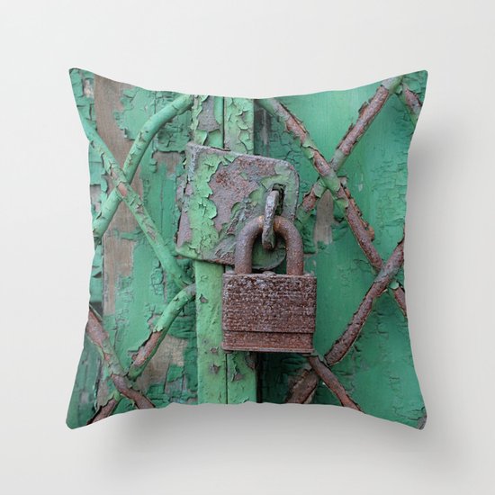 Rusty Lock Throw Pillow