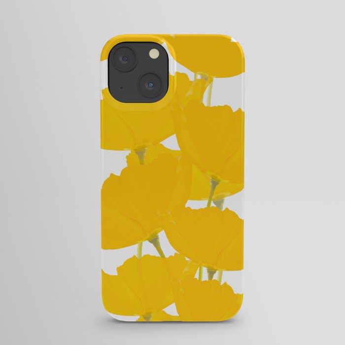 Yellow Mellow Poppies On A White Background #decor #society6 #buyart iPhone Case