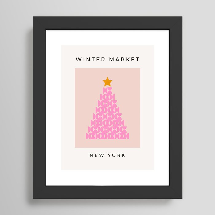 Retro Merry Christmas Pink Holiday Decor Preppy | Art Board Print