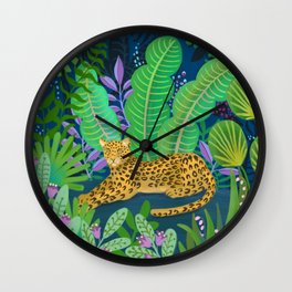 Jungle Leopard in the Evening Wall Clock