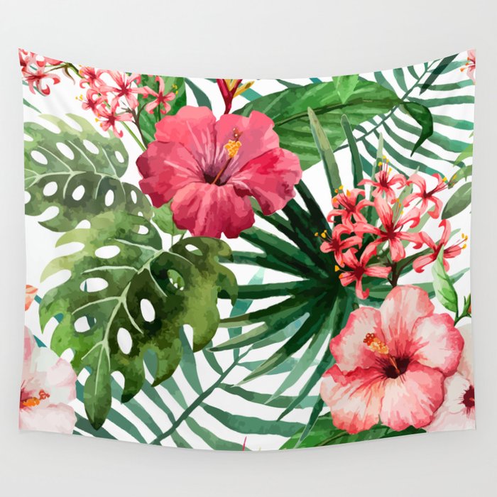 tropical hibiscus Wall Tapestry