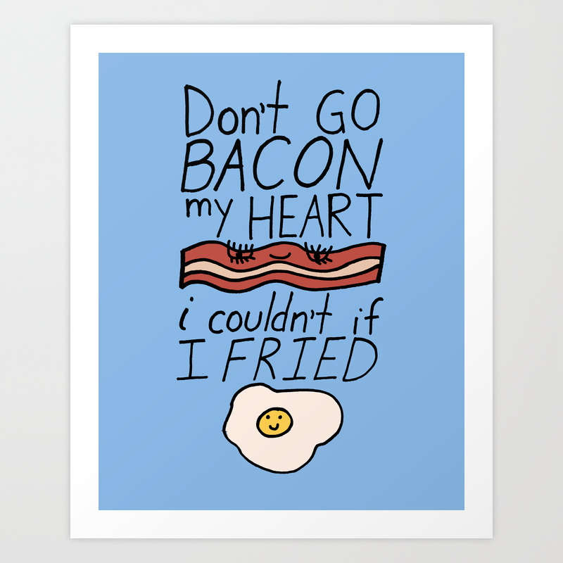 Dont Go Bacon My Heart Dish Towel Set of 2 Eggs Couldnt If I Fried
