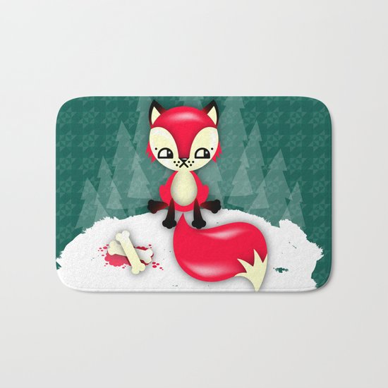 Fox's Christmas Dinner Bath Mat