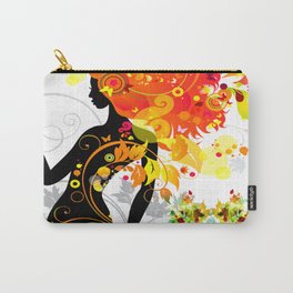 Autumn decorative composition with girl Carry-All Pouch
