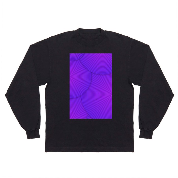 Violet Color Gradient Circle Line Art  Design Long Sleeve T Shirt
