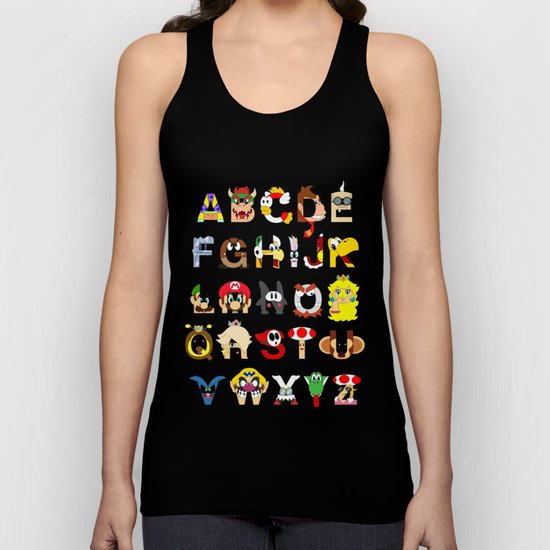 Super Mario Alphabet Unisex Tank Top