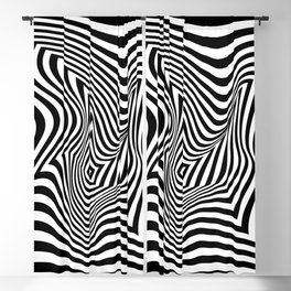 Wavy Twist Psychedelic Checkerboard Blackout Curtain