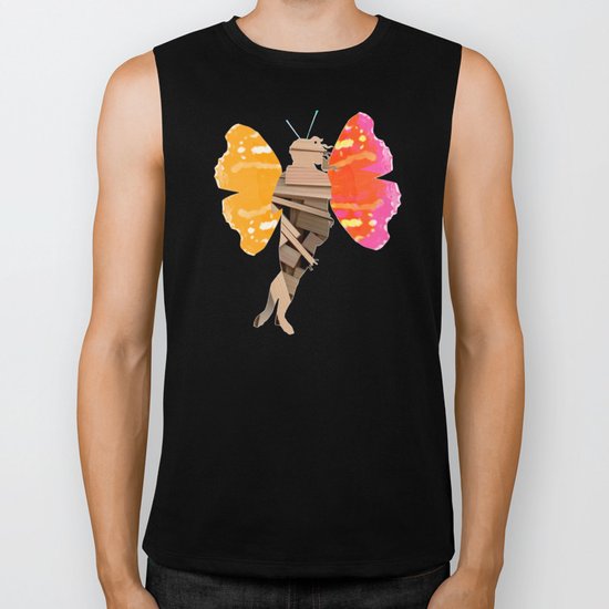 Botticellis Venus - WoodCut Collage Biker Tank