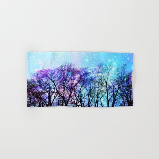 Black Trees Playful Pastels Space Hand & Bath Towel