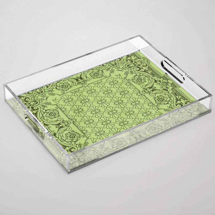Bandana Inspired Pattern | Green  Acrylic Tray