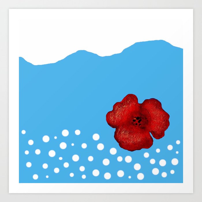 Coquelicot et ciel bis Art Print