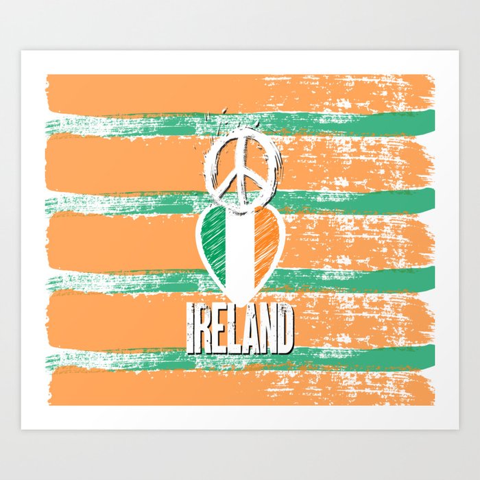 Peace, Love, Ireland Art Print