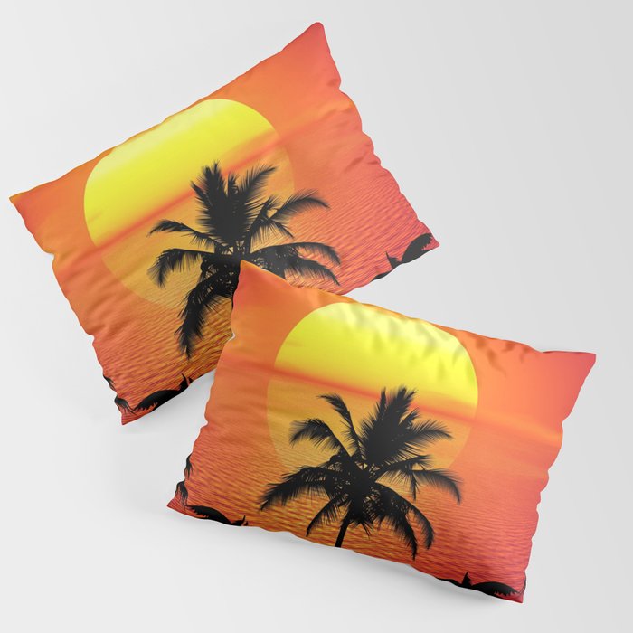 sunset on palm island Pillow Sham
