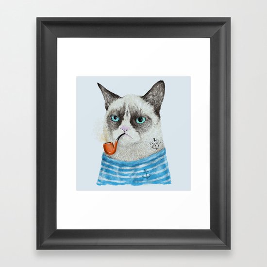 Sailor Cat I Framed Art Print