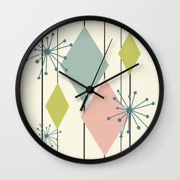 Mid Century Modern Diamonds Wall Clock