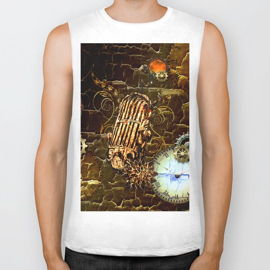 Steampunk, micropphone Biker Tank