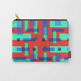 Blue and Green Block City on Red "Geometric Works" Carry-All Pouch | Citygeometry, Istvanocztos, Geometrypattern, Colorblockcity, Blueredcity, Colorcity, Minimalcity, Geometrycity, Blockcity, Patterncity 