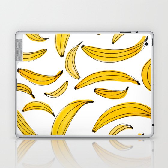 Watercolor bananas - yellow Laptop & iPad Skin