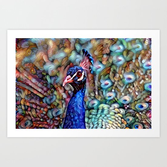 Petaled Peacock Art Print