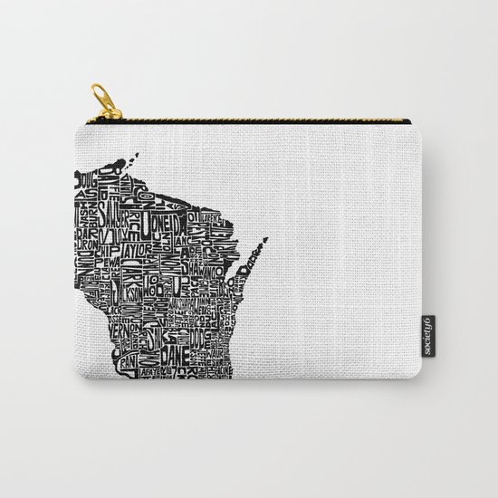 Typographic Wisconsin Carry-All Pouch