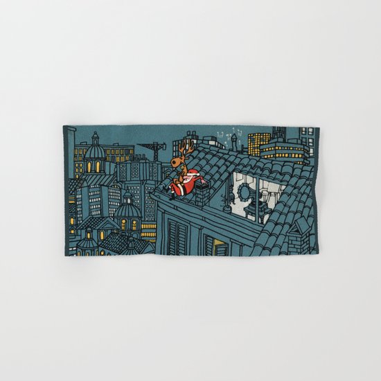 Santa Claus Relaxing Break Hand & Bath Towel