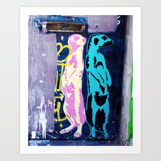 Meerkat Graffiti Art Print