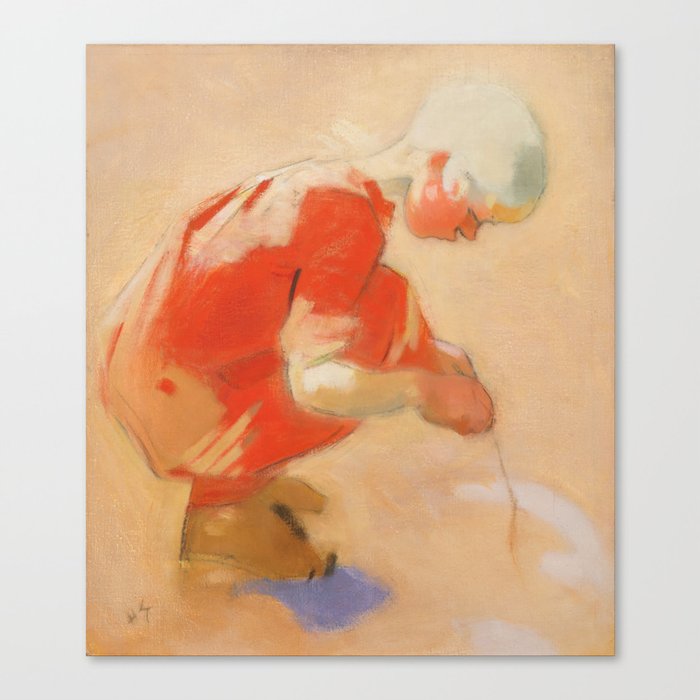 Helene Schjerfbeck - Girl on the Sand Canvas Print