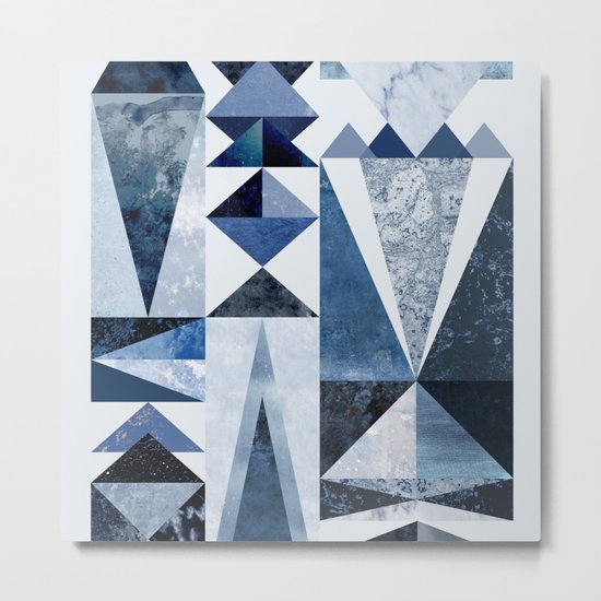 Blue Shapes Metal Print
