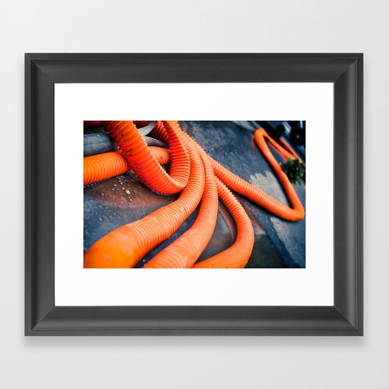 Orange Pipes Framed Art Print