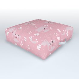 Pig Pattern | Pink Piglet Farm Farmer Outdoor Floor Cushion