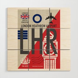 London LHR Airport Code Wood Wall Art