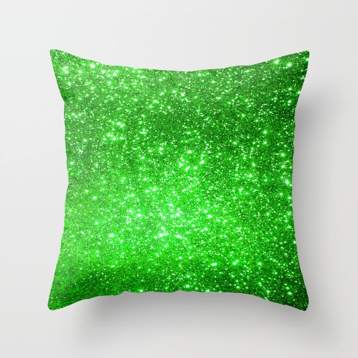 Green Glitter Trendy Collection Throw Pillow