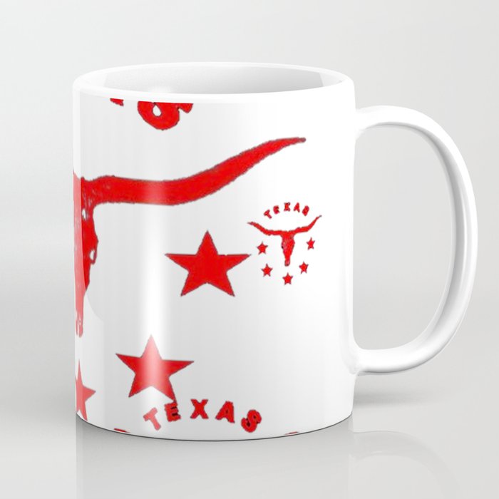 Red White Texas Longhorn Logo Pattern Art Coffee Mug By Sharlesart Red White Texas Longhorn Logo Pattern Art Coffee Mug