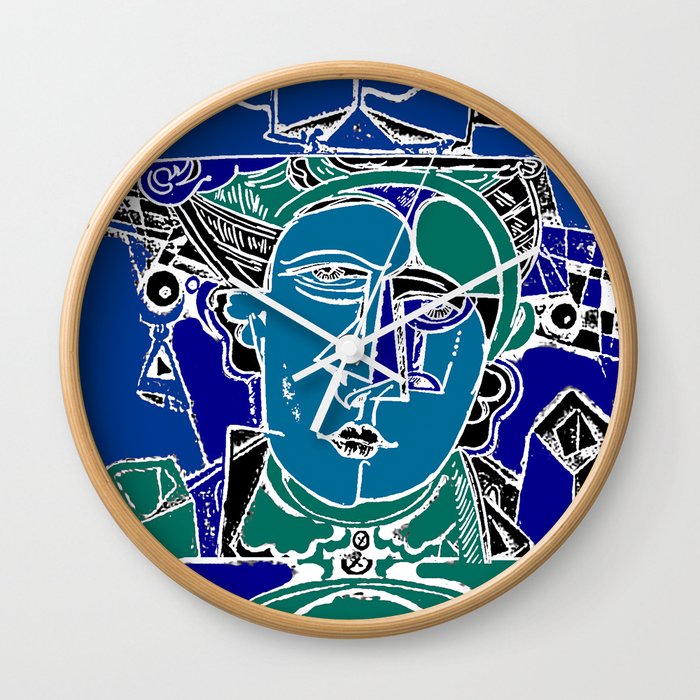 Blue Seaman Wall Clock By Originalvanart Society6