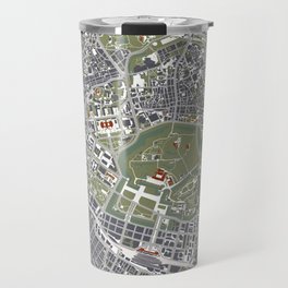 Tokyo city map engraving Travel Mug