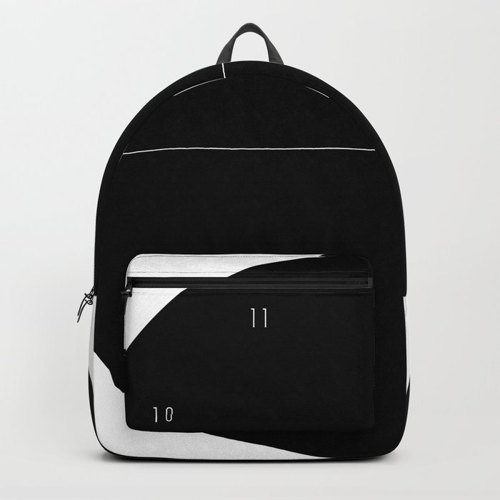 Black minimal clock Backpack