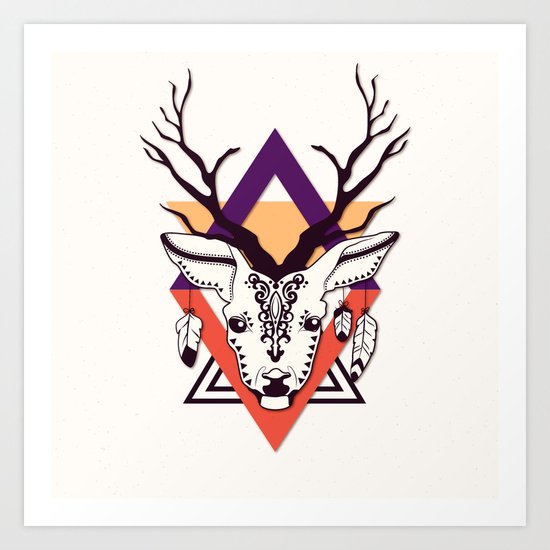 Ethnic - Deer Art Print