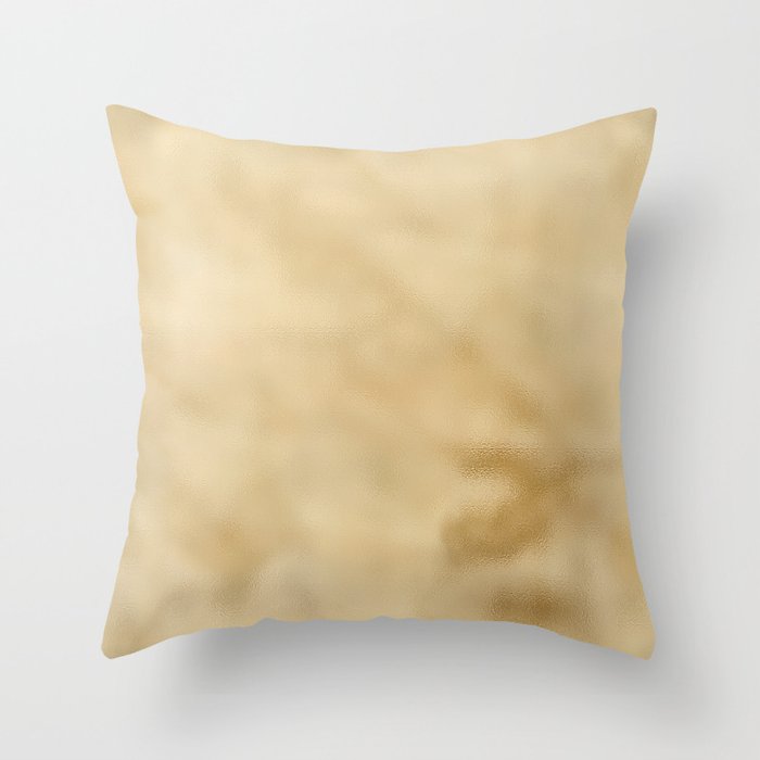 Pale Mottled Champagne Foil Throw Pillow