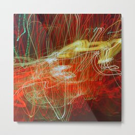 Neon Red And Yellow Fantasy Static Electricity Abstract Metal Print | Electricred, Digital Manipulation, Color, Photo 