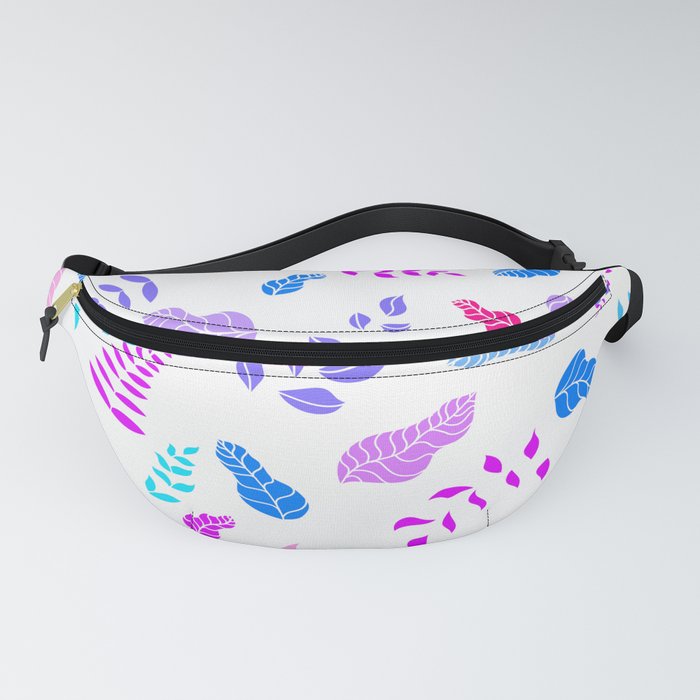 Decorative blue leaves Fanny Pack