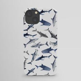 SHARKS PATTERN (WHITE) iPhone Case
