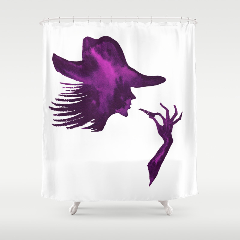 Diva With Hat And Lipstick Painted Gorgeous Violet Shower