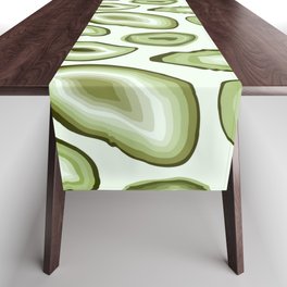 Geode - Abstract Green Crystal Pattern Table Runner
