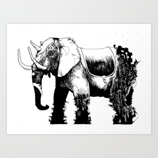 Elephant Machine God Art Print